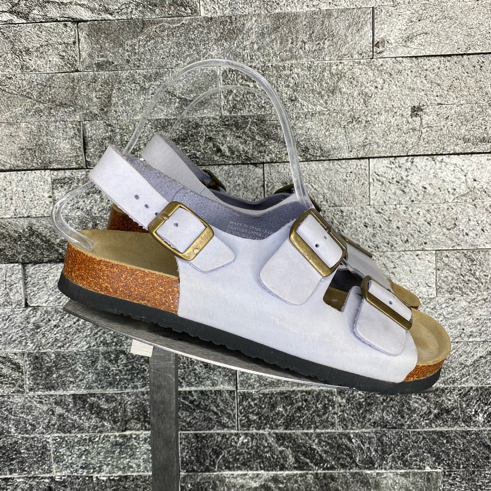 Lands’ End Leather Light Grey Comfort Sandals - WMNS 7